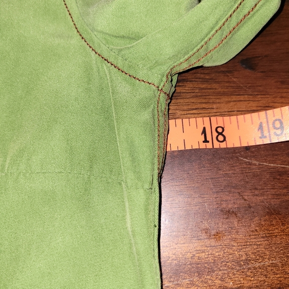 Ryan Michael LIGHT GREEN Women's Silk Shirt with ruffle XS A101 - Picture 6 of 6